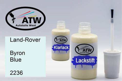 Land-Rover, Byron Blue, 2236: 20ml Lackstift + 20ml Klarlack - Set, von ATW Autoteile West.